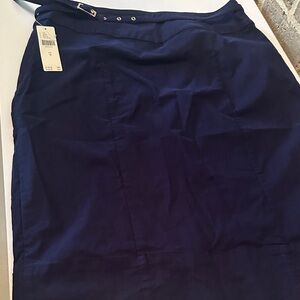 Anthropologie Navy Pencil Skirt with Slim Belt